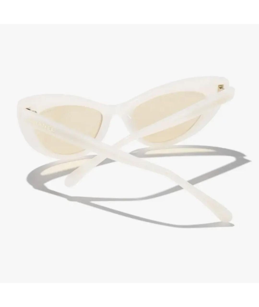 CHANEL Бежевые пластиковые солнцезащитные очки, фото 3