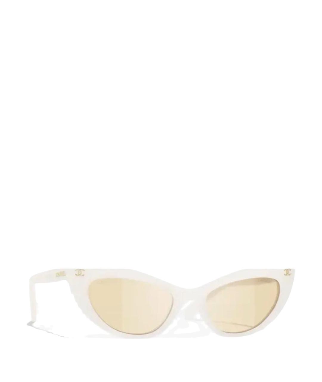 CHANEL Бежевые пластиковые солнцезащитные очки, фото 1