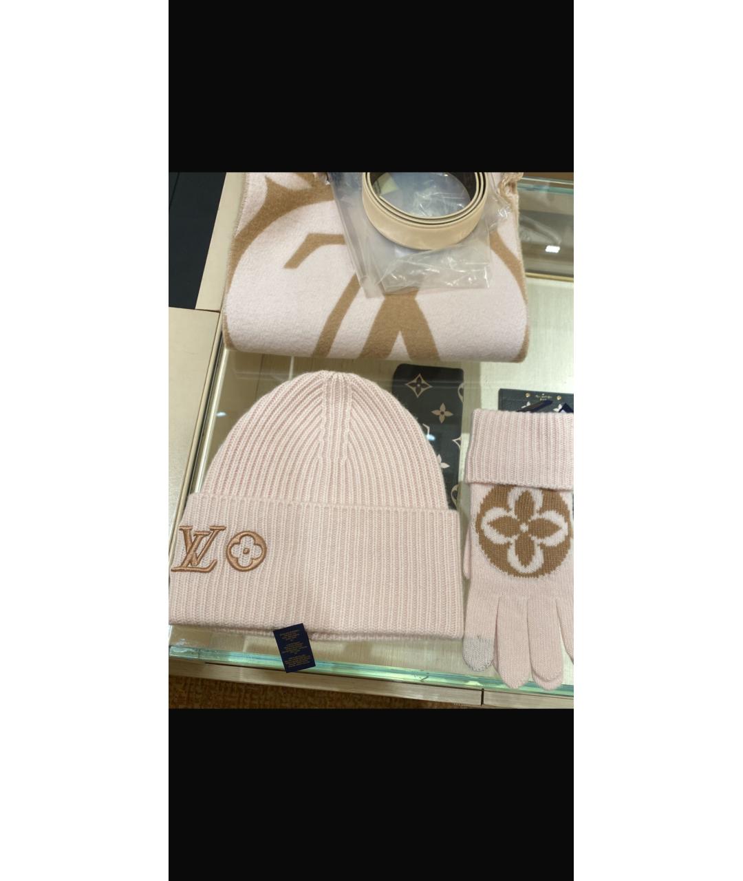LOUIS VUITTON Розовая шерстяная шапка, фото 5