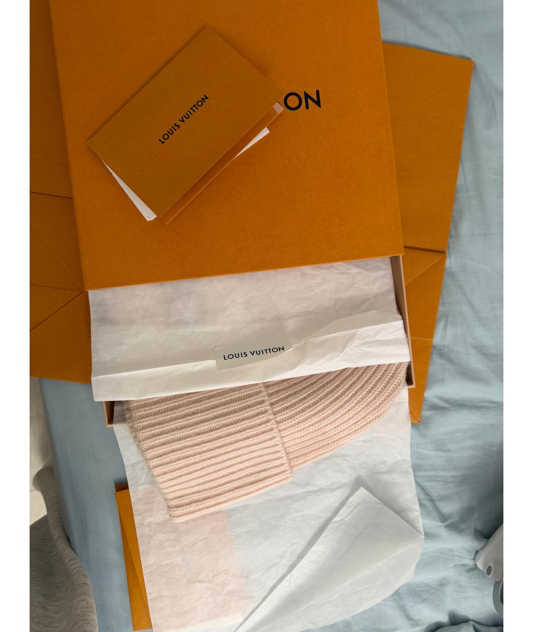 LOUIS VUITTON Розовая шерстяная шапка, фото 4