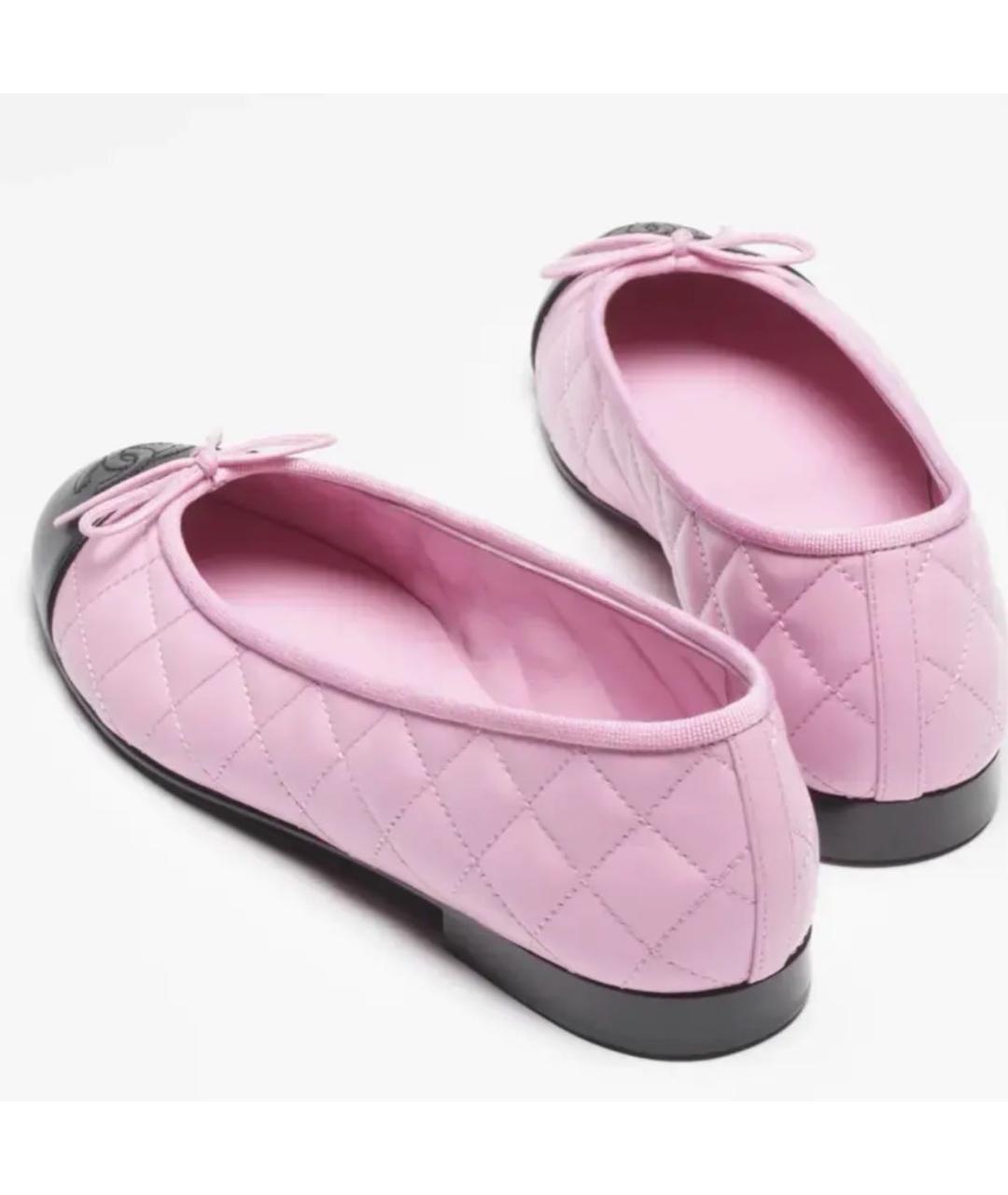 CHANEL Розовые кожаные балетки, фото 3
