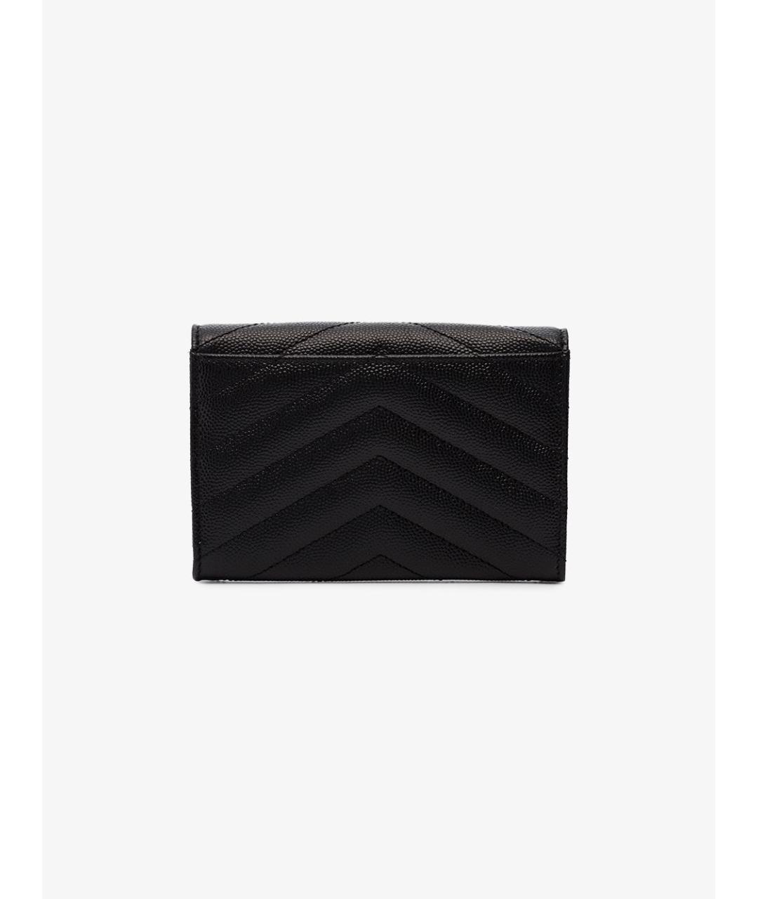SAINT LAURENT Черный кожаный кошелек, фото 6
