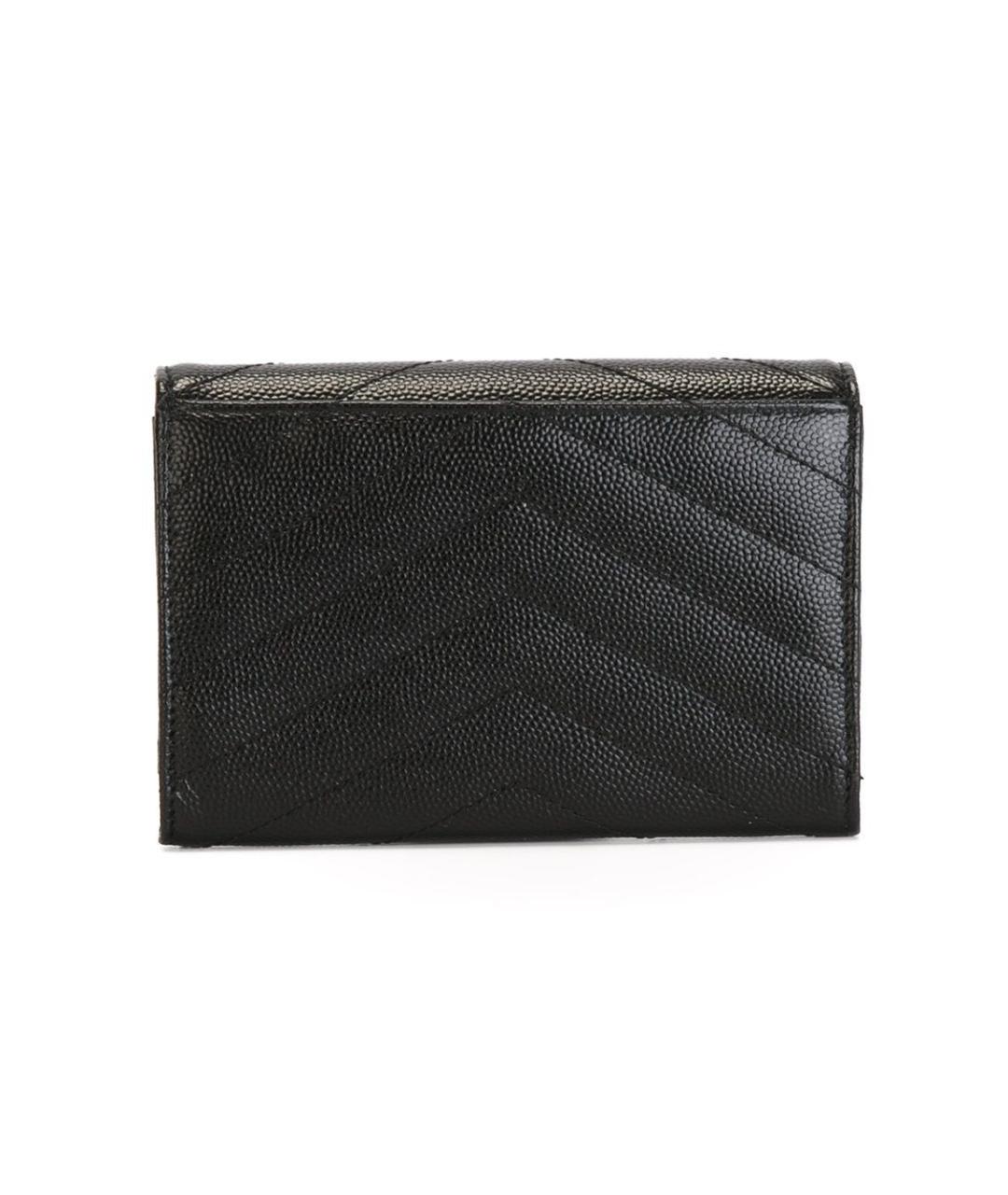 SAINT LAURENT Черный кожаный кошелек, фото 8