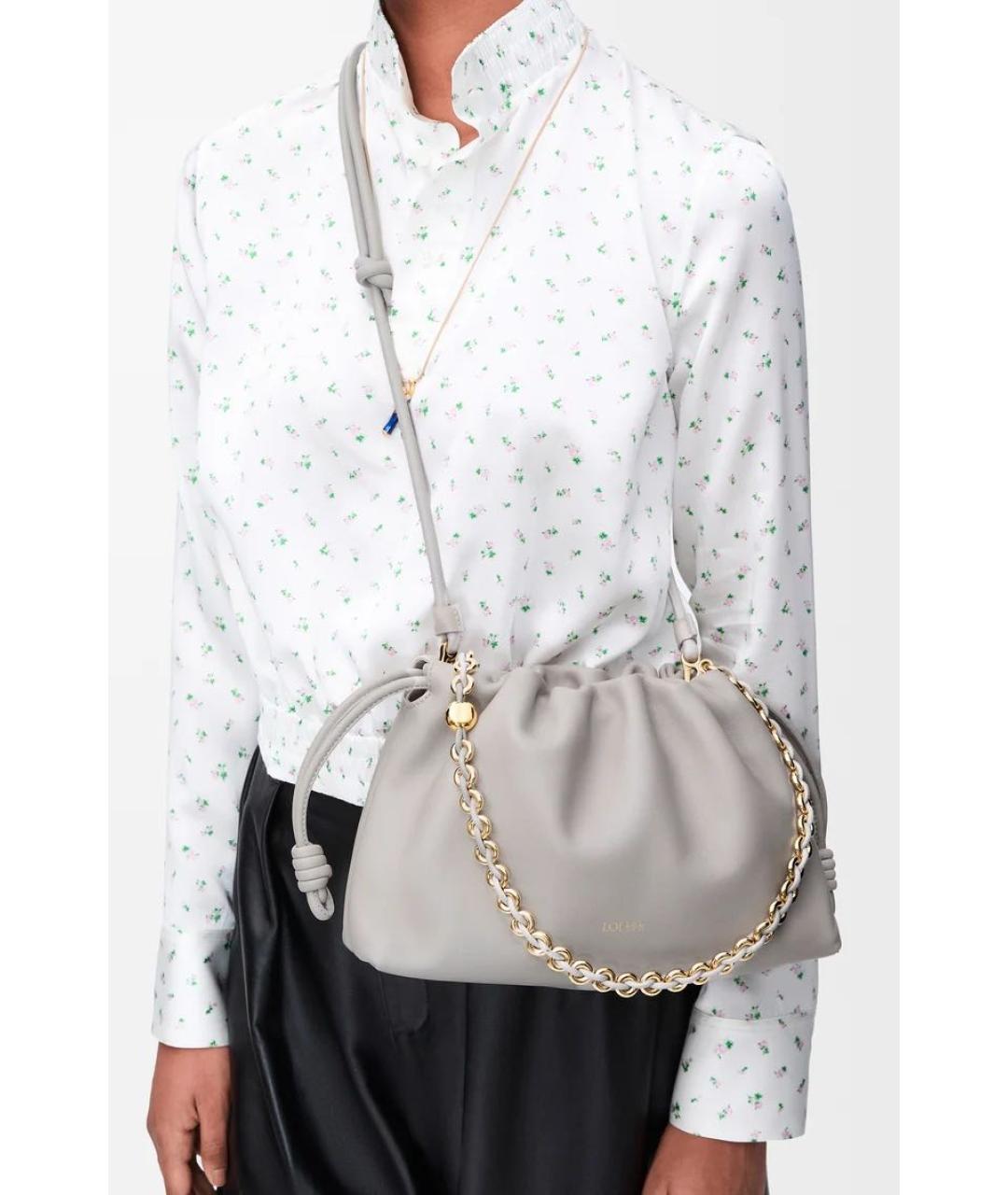 LOEWE Серая кожаная сумка через плечо, фото 2