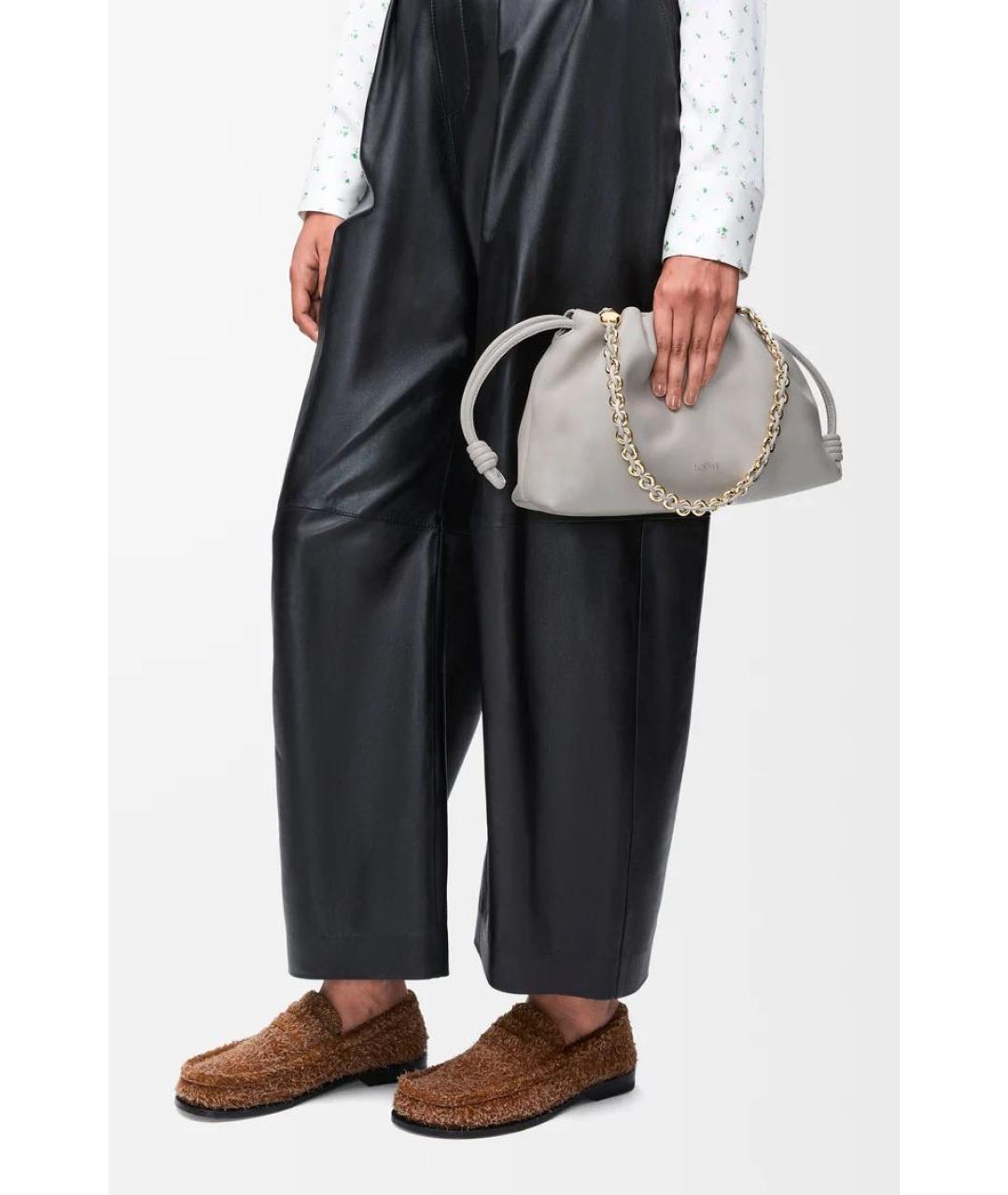 LOEWE Серая кожаная сумка через плечо, фото 3