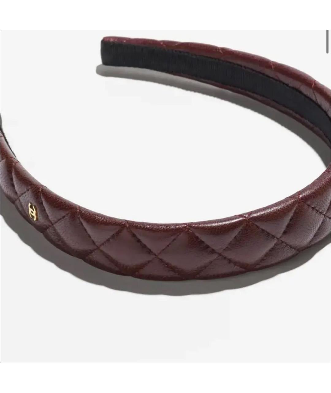 CHANEL Бордовый ободок, фото 2
