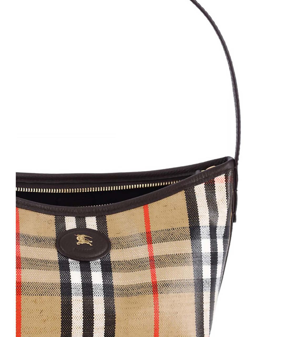 BURBERRY Бежевая хлопковая сумка через плечо, фото 4