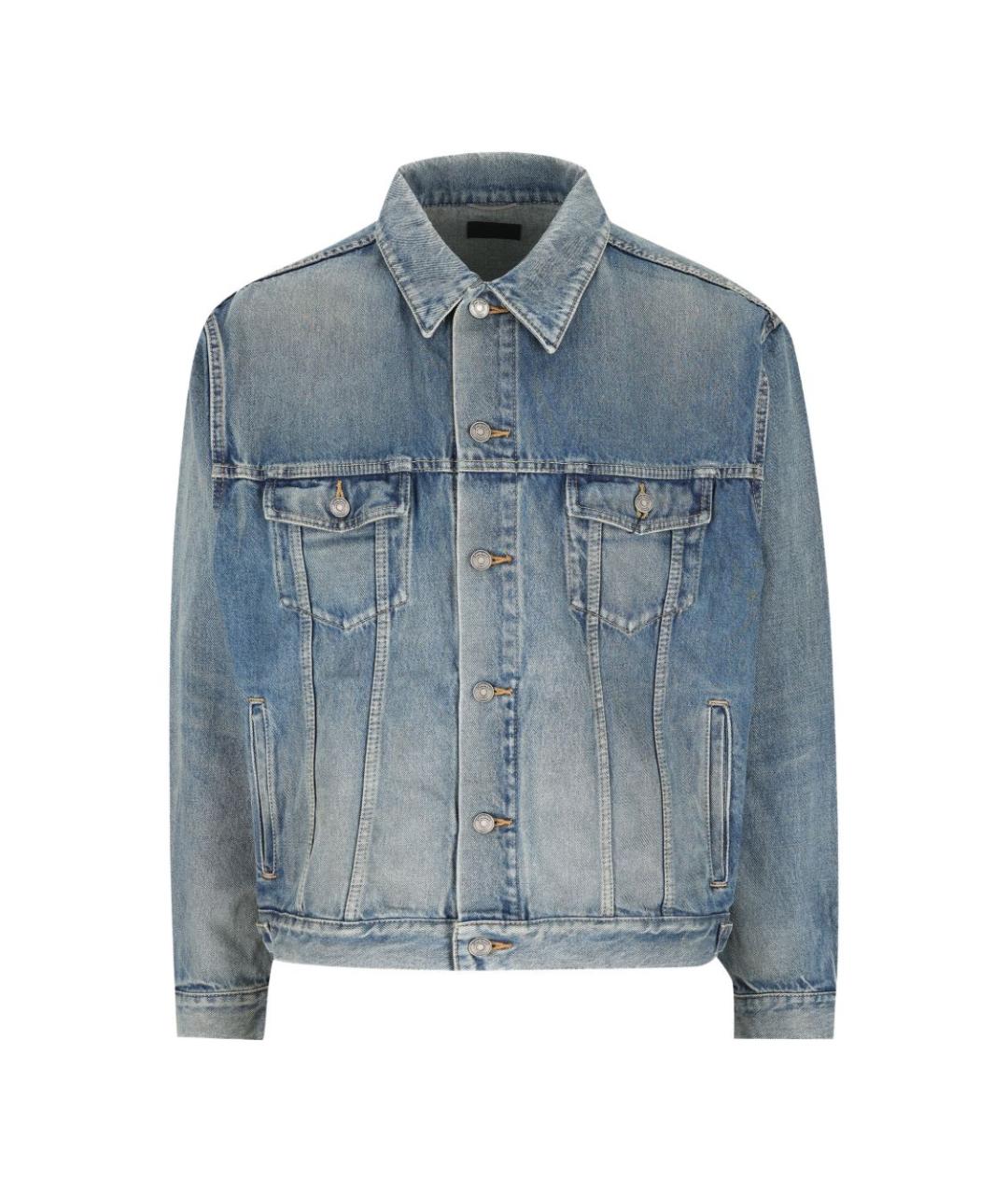 SAINT LAURENT Голубое хлопковое пальто, фото 1