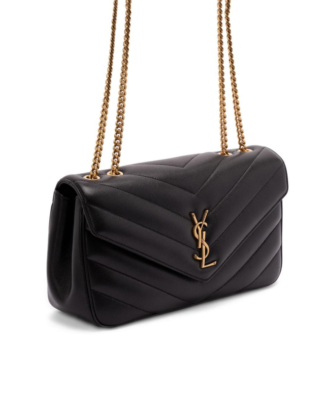 SAINT LAURENT Черная кожаная сумка через плечо, фото 5