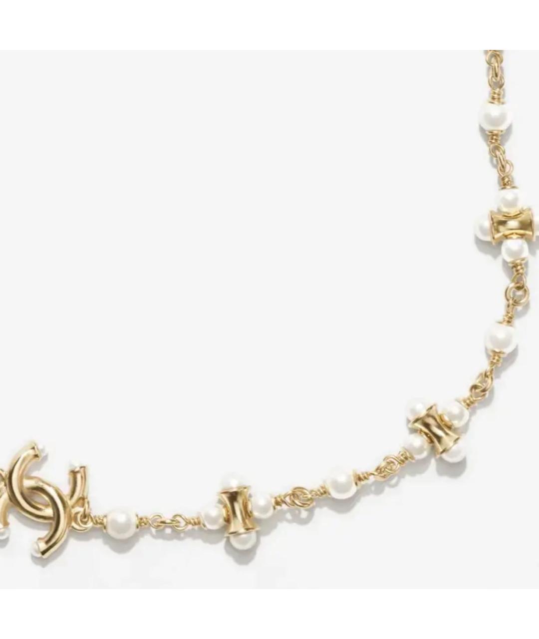 CHANEL Золотое металлическое колье, фото 3