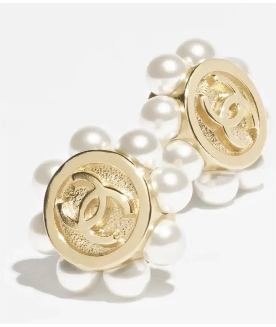 CHANEL Золотые металлические серьги, фото 2