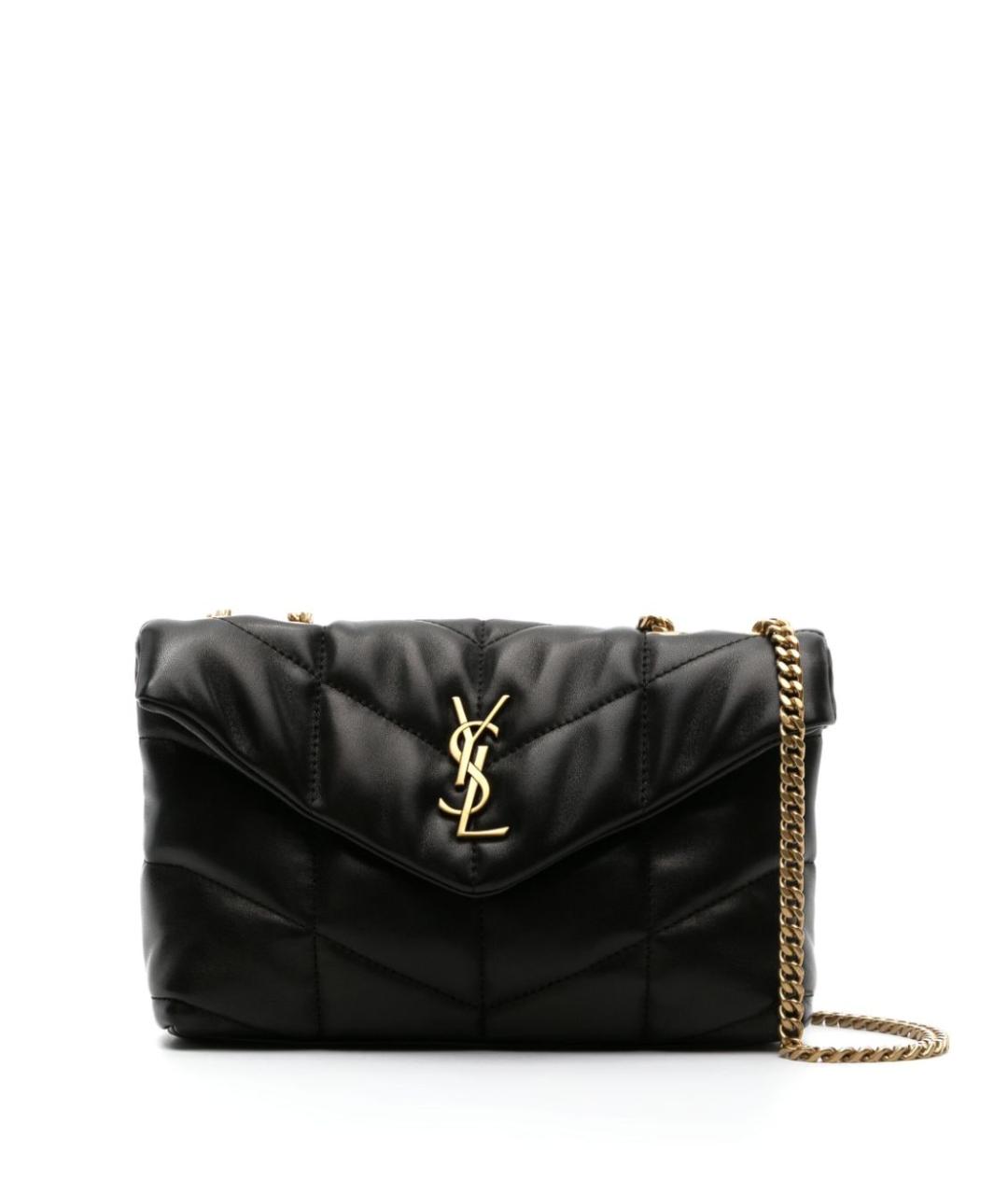 SAINT LAURENT Черная кожаная сумка через плечо, фото 1