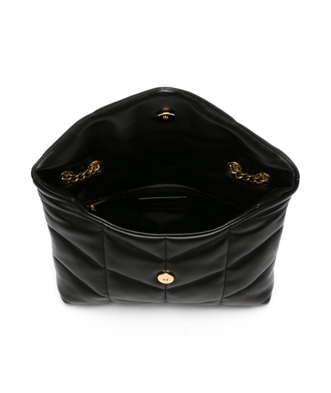 SAINT LAURENT Черная кожаная сумка через плечо, фото 3