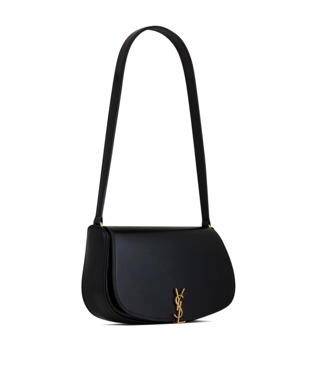 SAINT LAURENT Черная кожаная сумка через плечо, фото 4