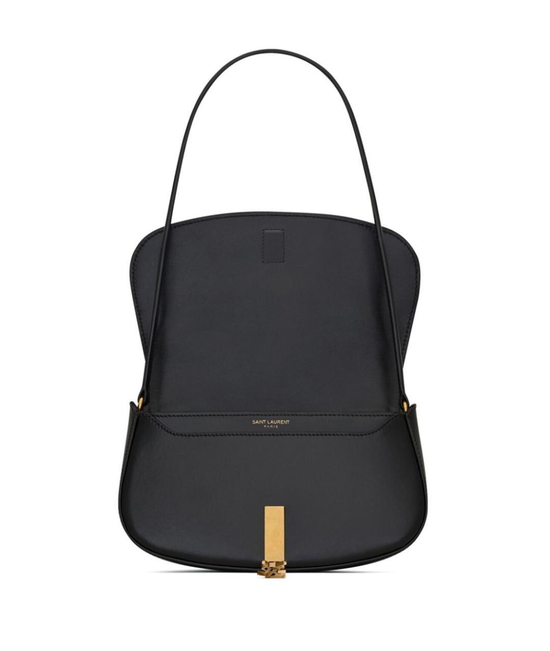 SAINT LAURENT Черная кожаная сумка через плечо, фото 2