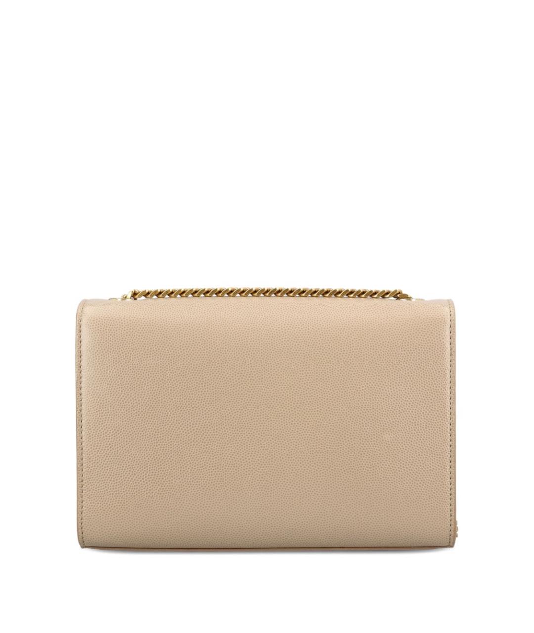 SAINT LAURENT Бежевая кожаная сумка через плечо, фото 2