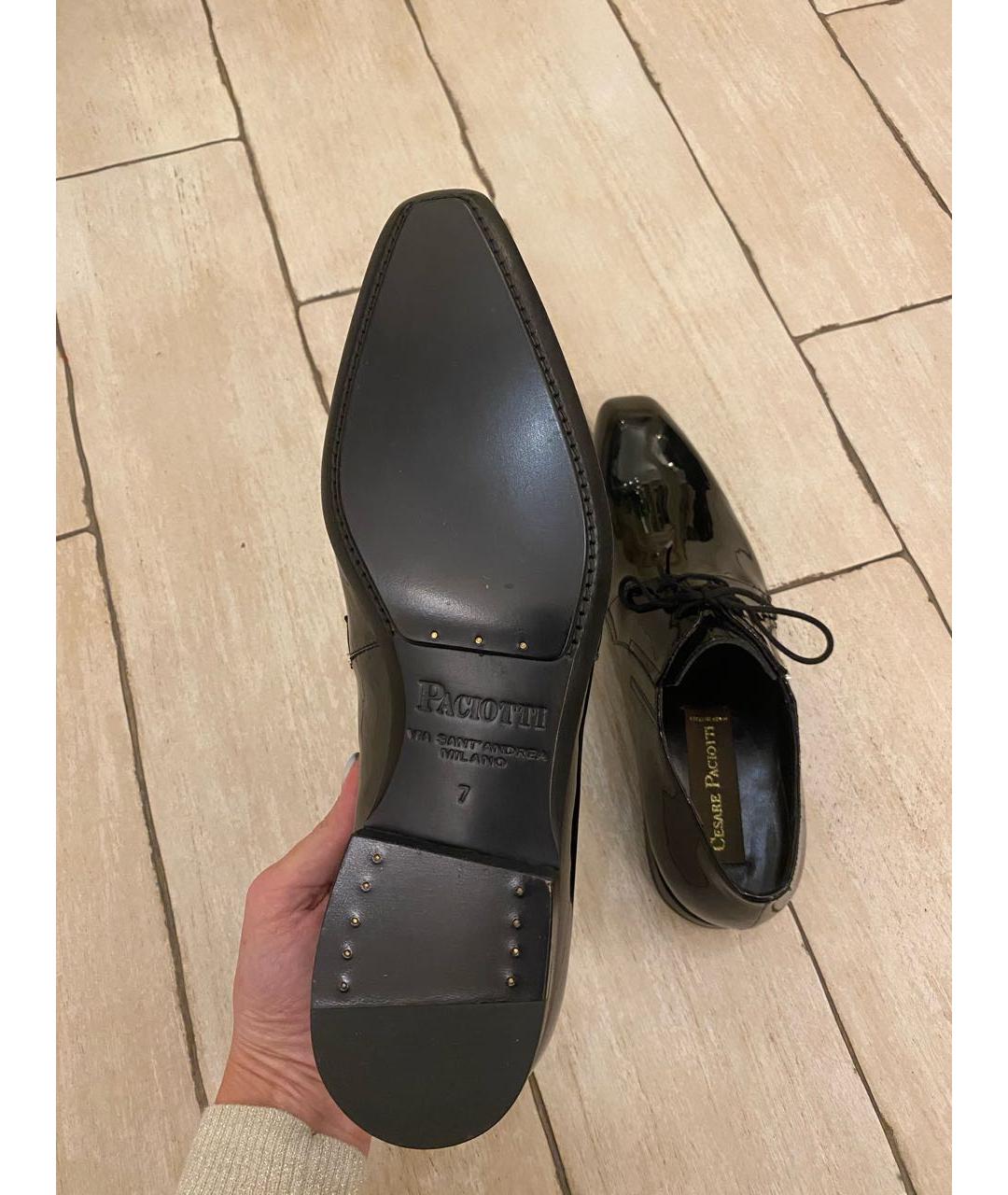 CESARE PACIOTTI Черные туфли из лакированной кожи, фото 8