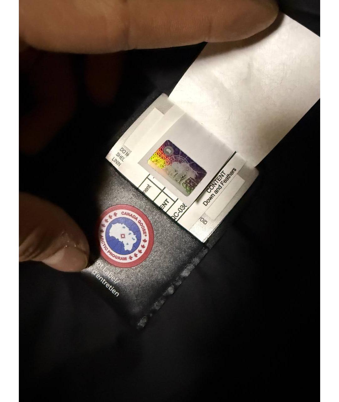 CANADA GOOSE Черный полиэстеровый пуховик, фото 4