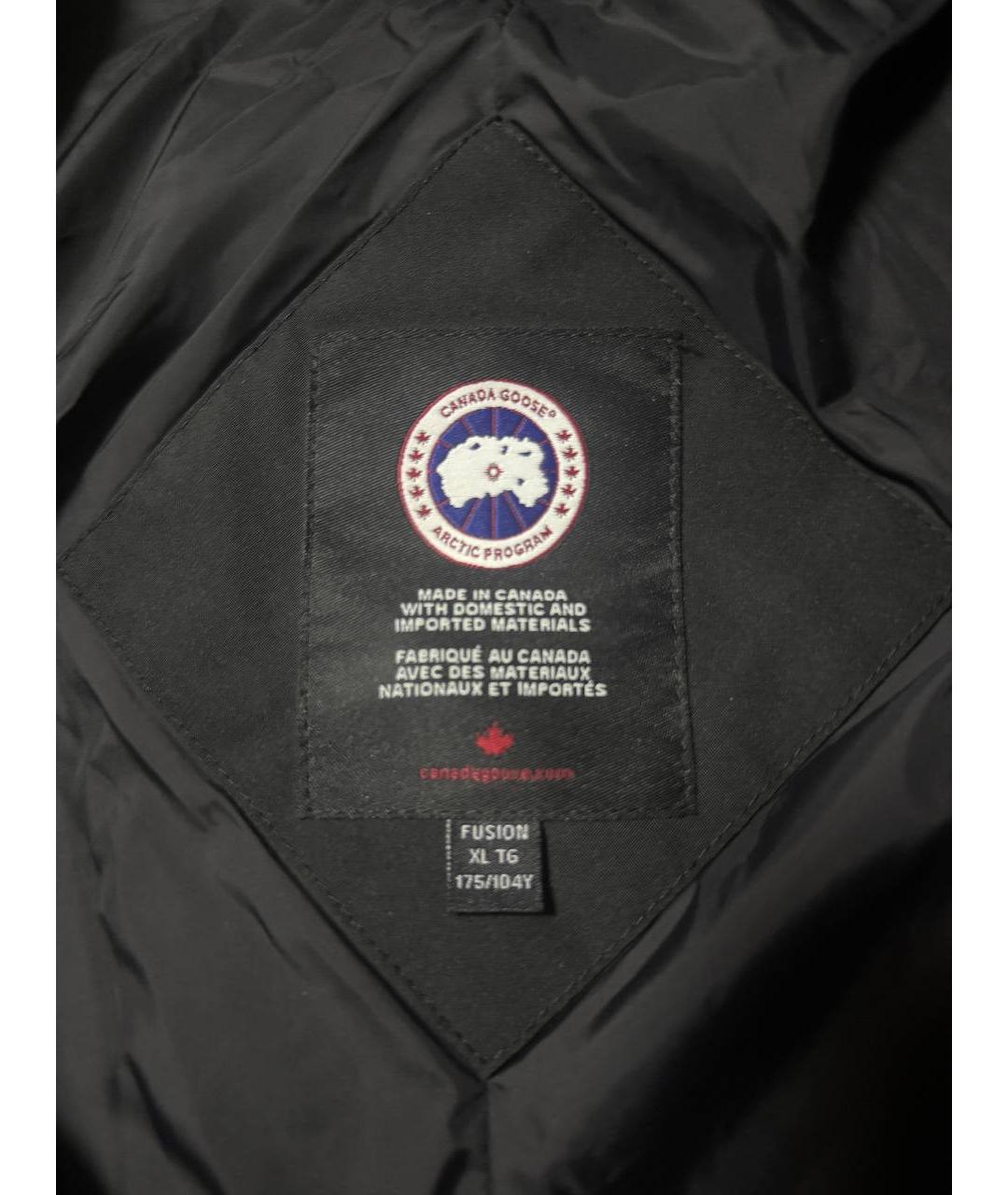 CANADA GOOSE Черный полиэстеровый пуховик, фото 3