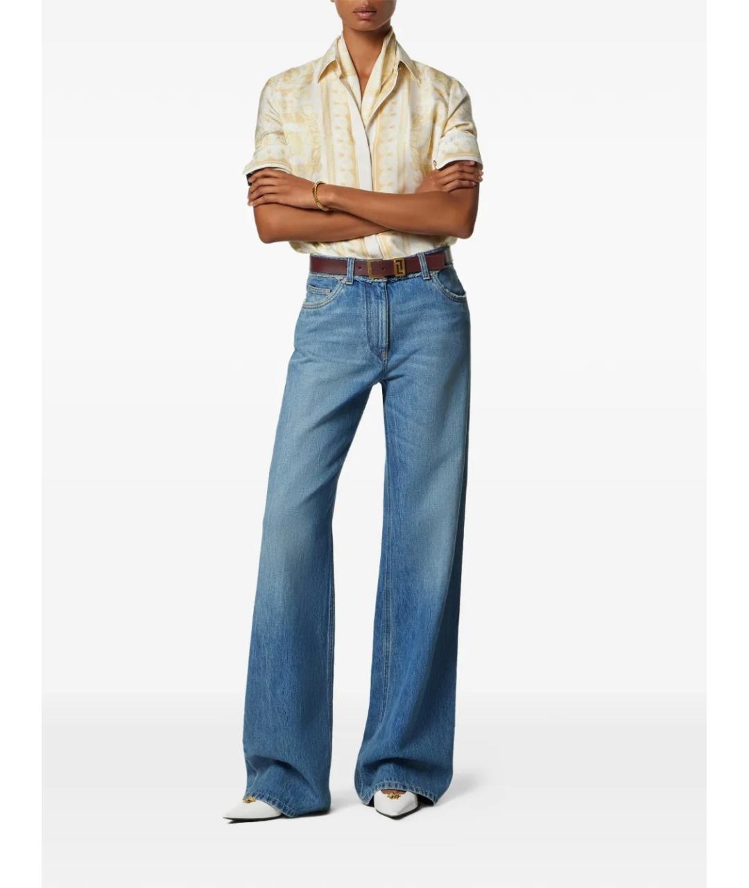 VERSACE Синие хлопковые прямые джинсы, фото 2