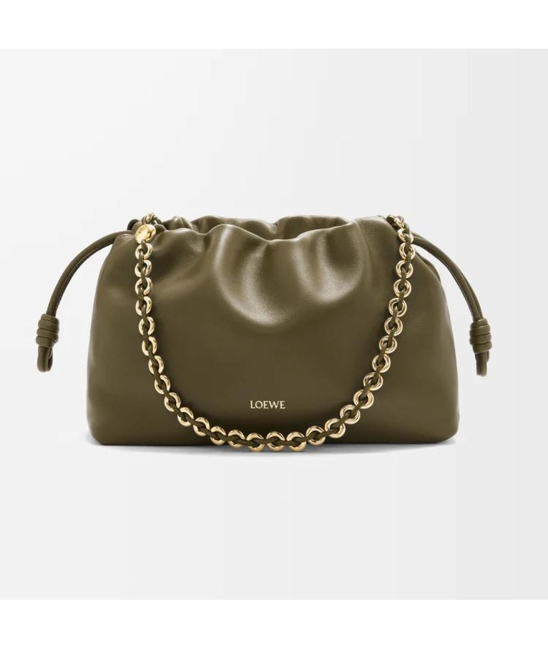 LOEWE Хаки кожаная сумка через плечо, фото 6