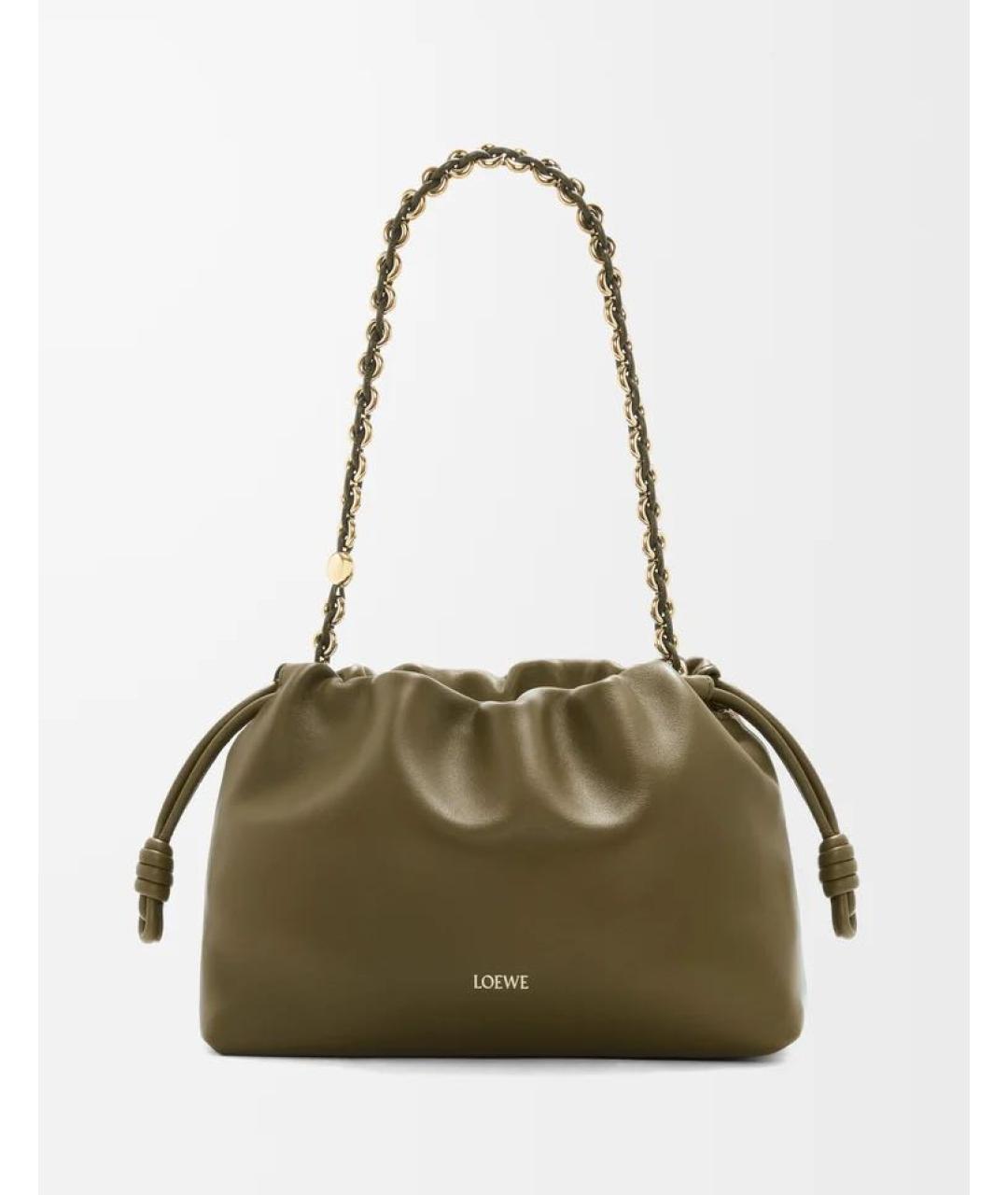 LOEWE Хаки кожаная сумка через плечо, фото 4
