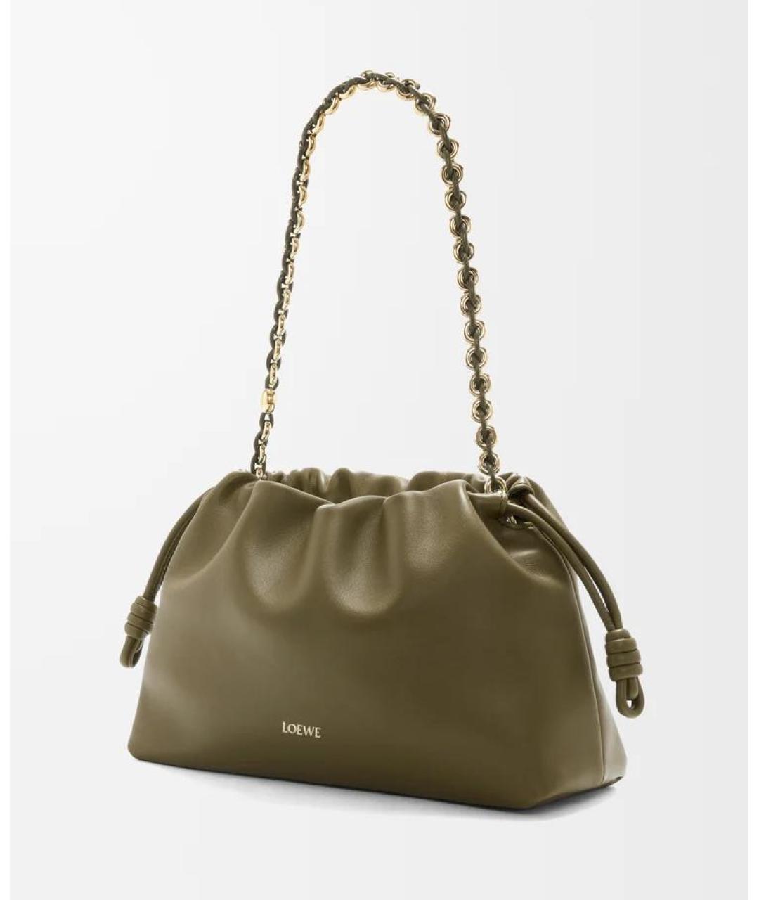 LOEWE Хаки кожаная сумка через плечо, фото 5