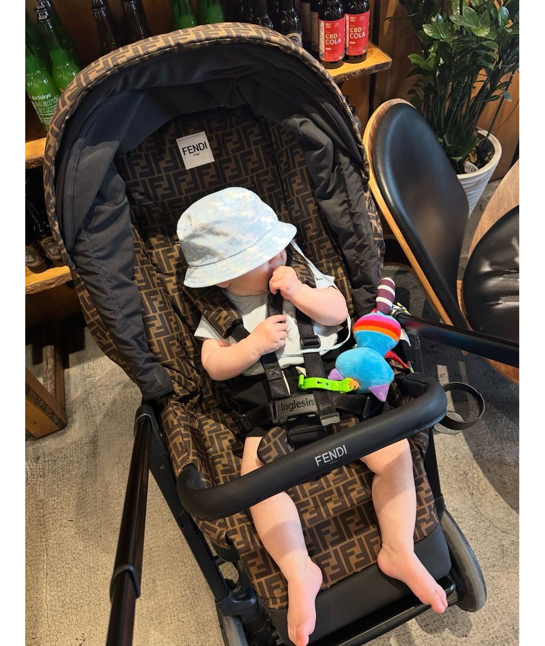 FENDI Коричневая тканевая коляски, фото 8