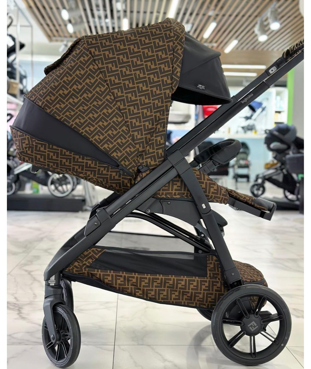 FENDI Коричневая тканевая коляски, фото 9