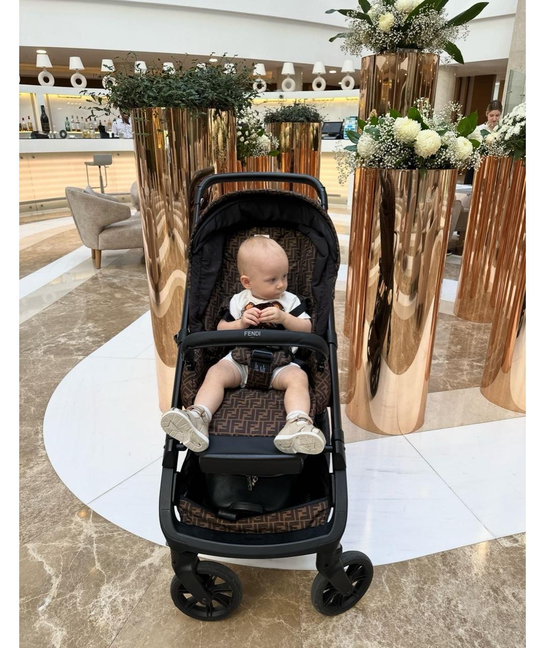 FENDI Коричневая тканевая коляски, фото 7