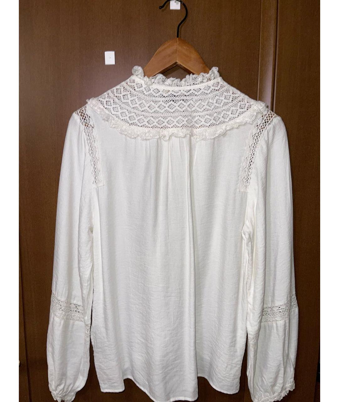 MAJE Белая вискозная блузы, фото 2