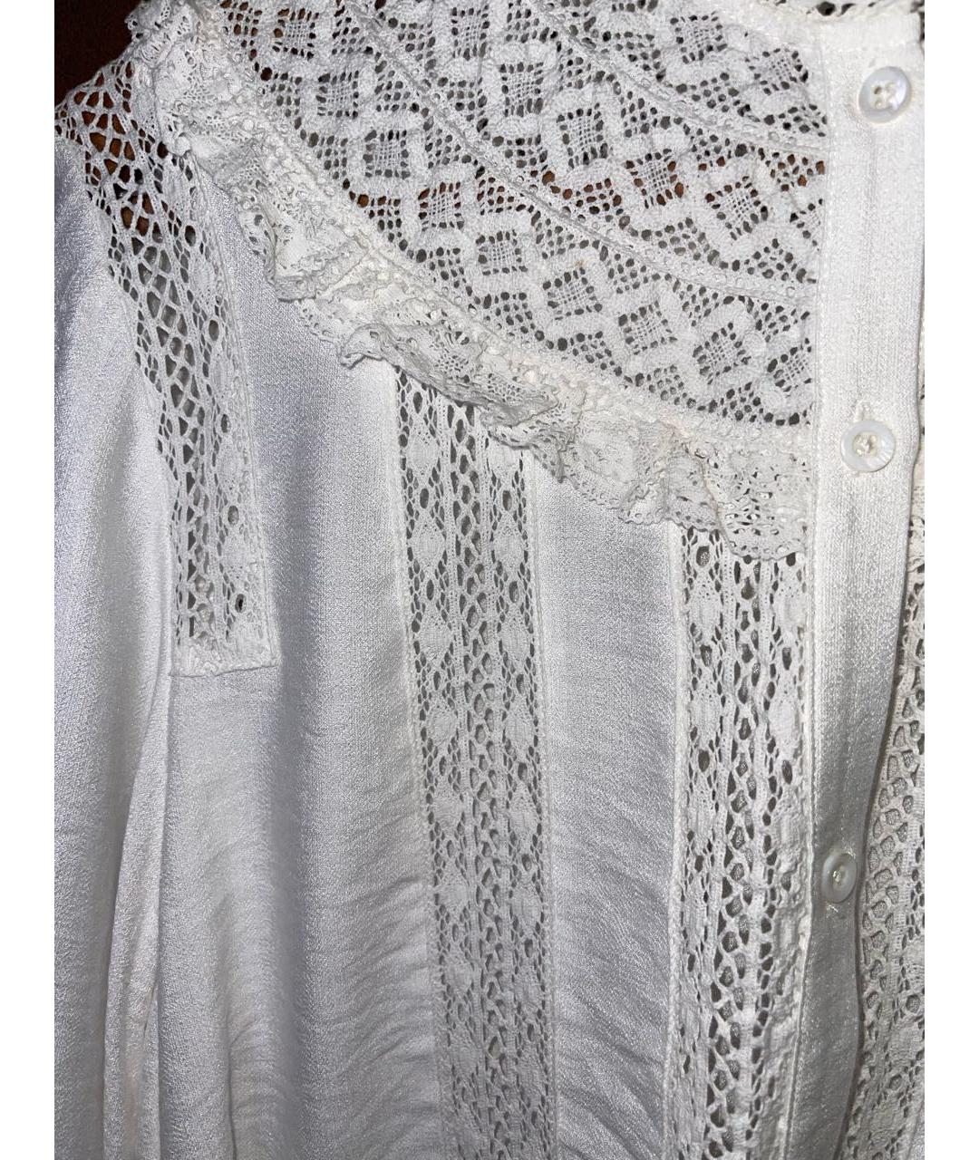 MAJE Белая вискозная блузы, фото 4