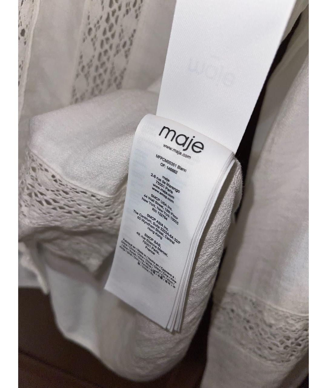 MAJE Белая вискозная блузы, фото 5