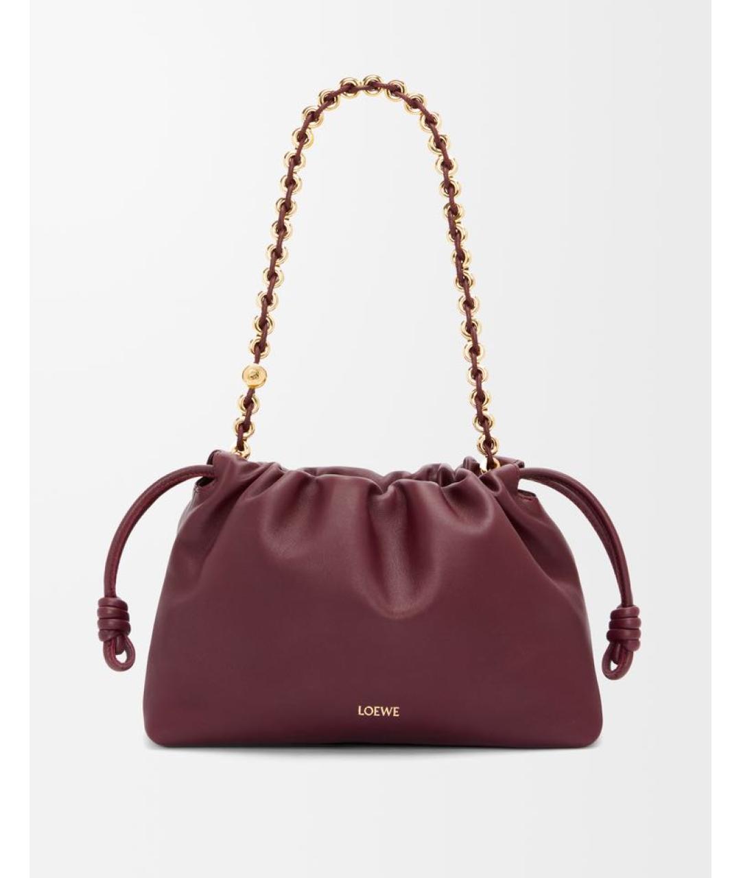 LOEWE Бордовая кожаная сумка через плечо, фото 4