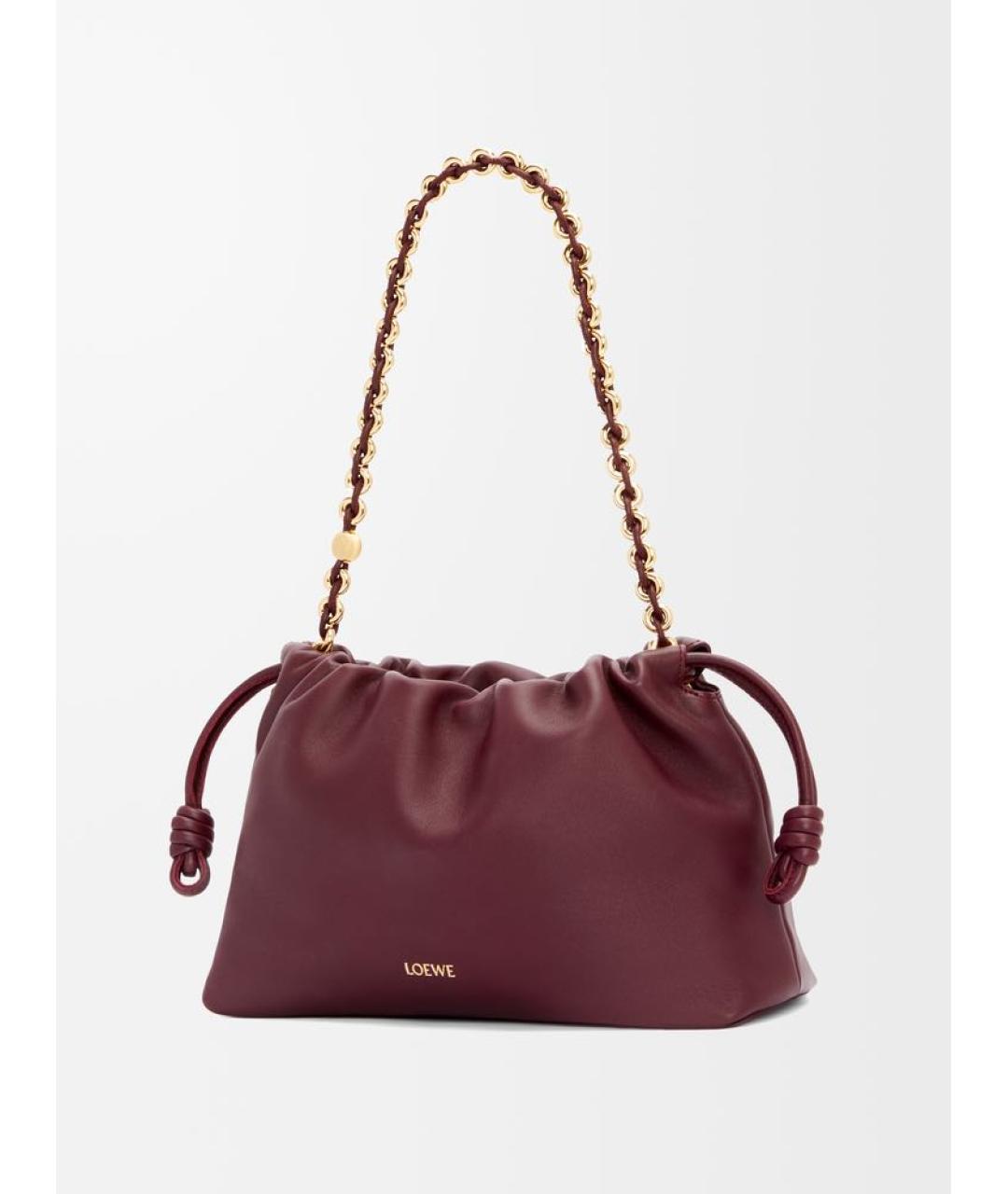 LOEWE Бордовая кожаная сумка через плечо, фото 5