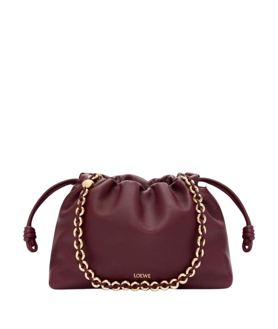 LOEWE Бордовая кожаная сумка через плечо, фото 1