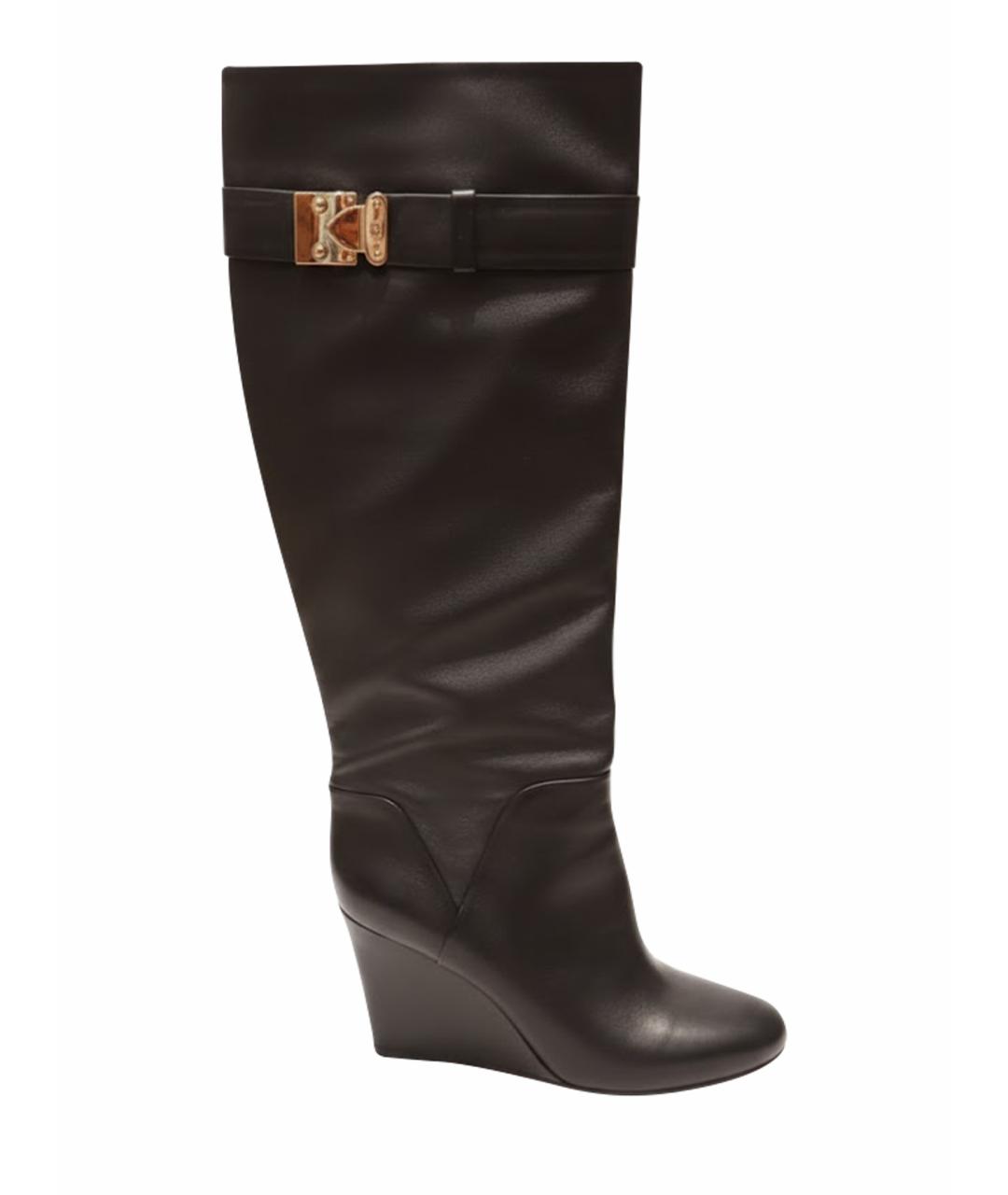 LOUIS VUITTON Черные кожаные сапоги, фото 1