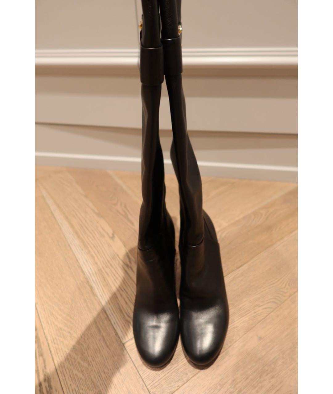 LOUIS VUITTON Черные кожаные сапоги, фото 2
