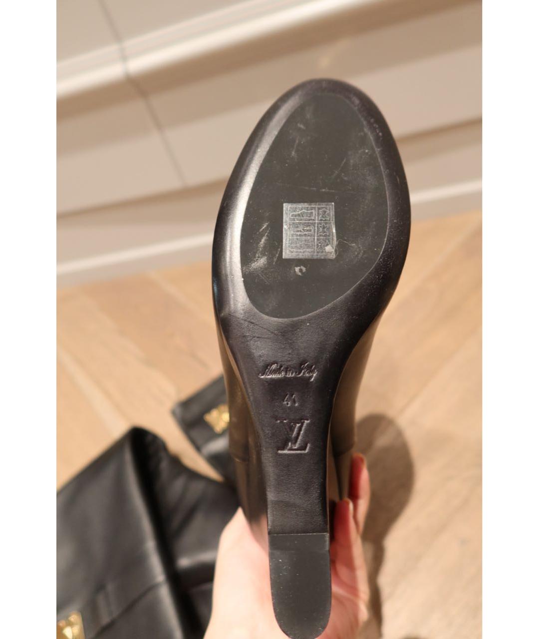 LOUIS VUITTON Черные кожаные сапоги, фото 3