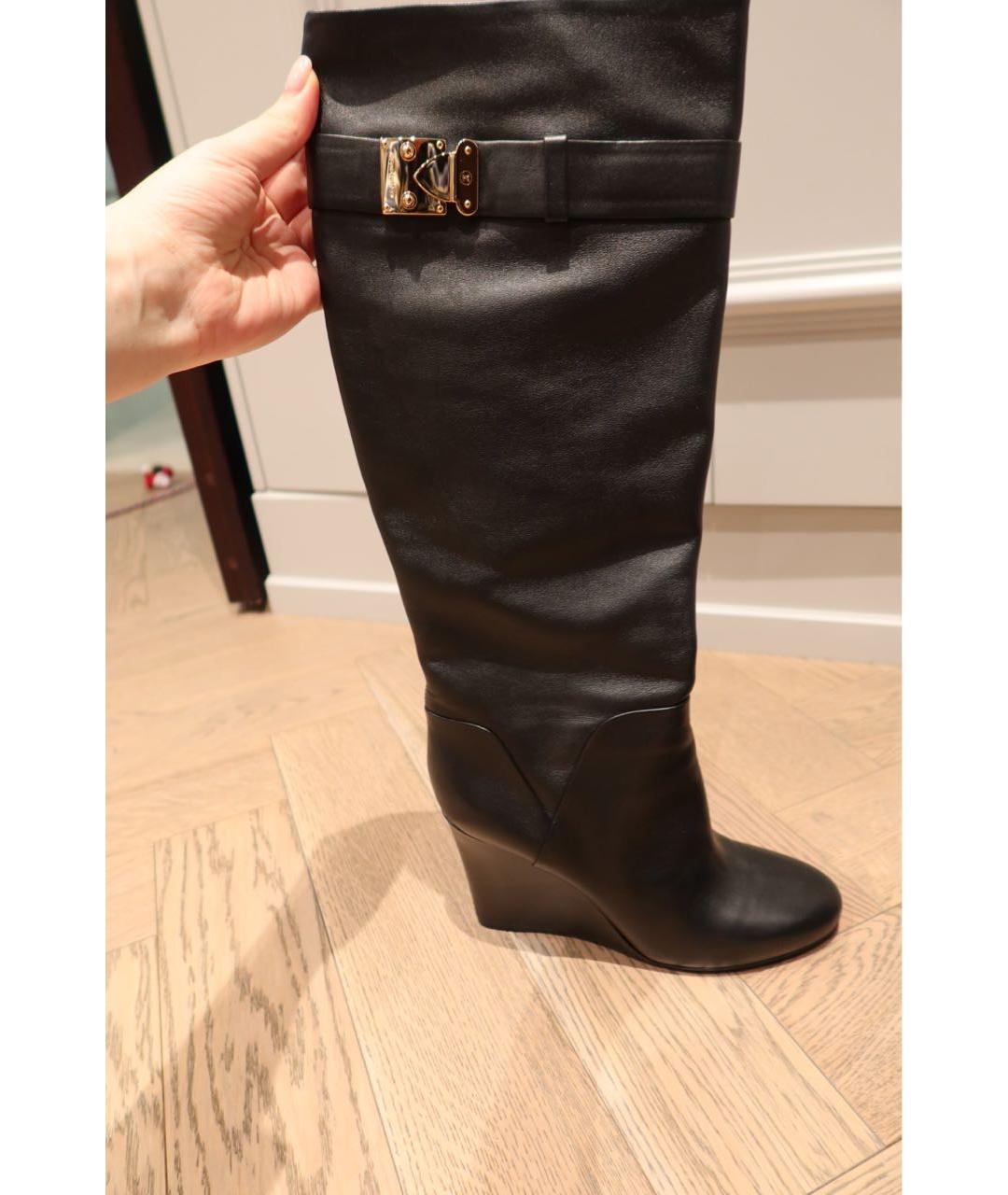 LOUIS VUITTON Черные кожаные сапоги, фото 7