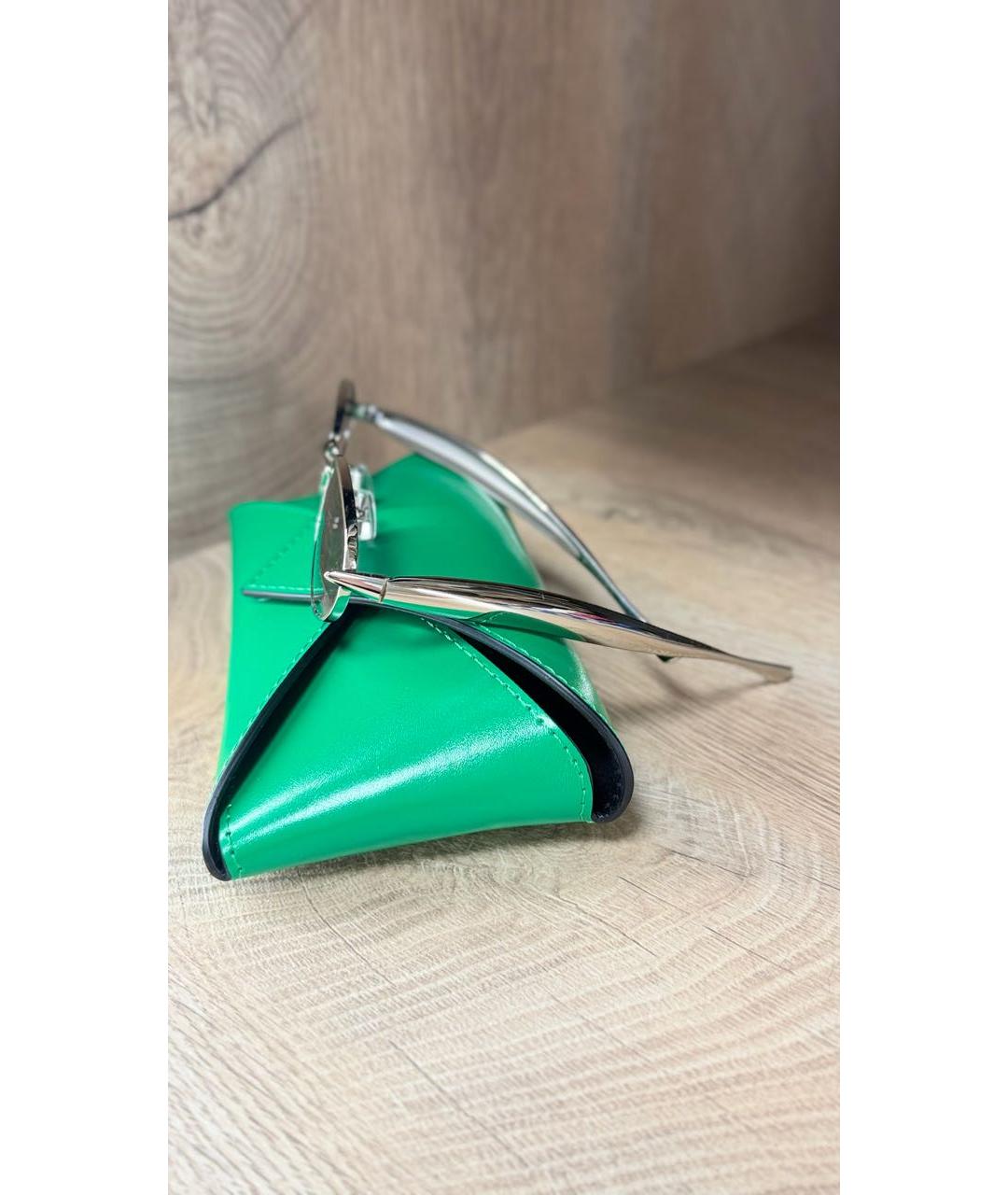 BOTTEGA VENETA Серебряные металлические солнцезащитные очки, фото 5