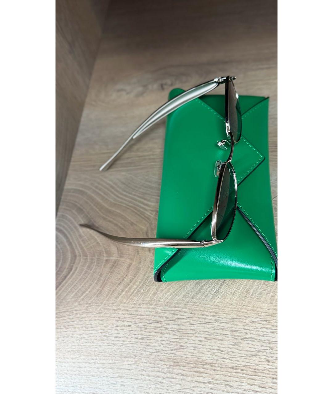 BOTTEGA VENETA Серебряные металлические солнцезащитные очки, фото 4