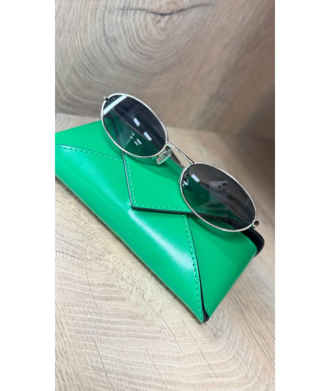 BOTTEGA VENETA Серебряные металлические солнцезащитные очки, фото 6
