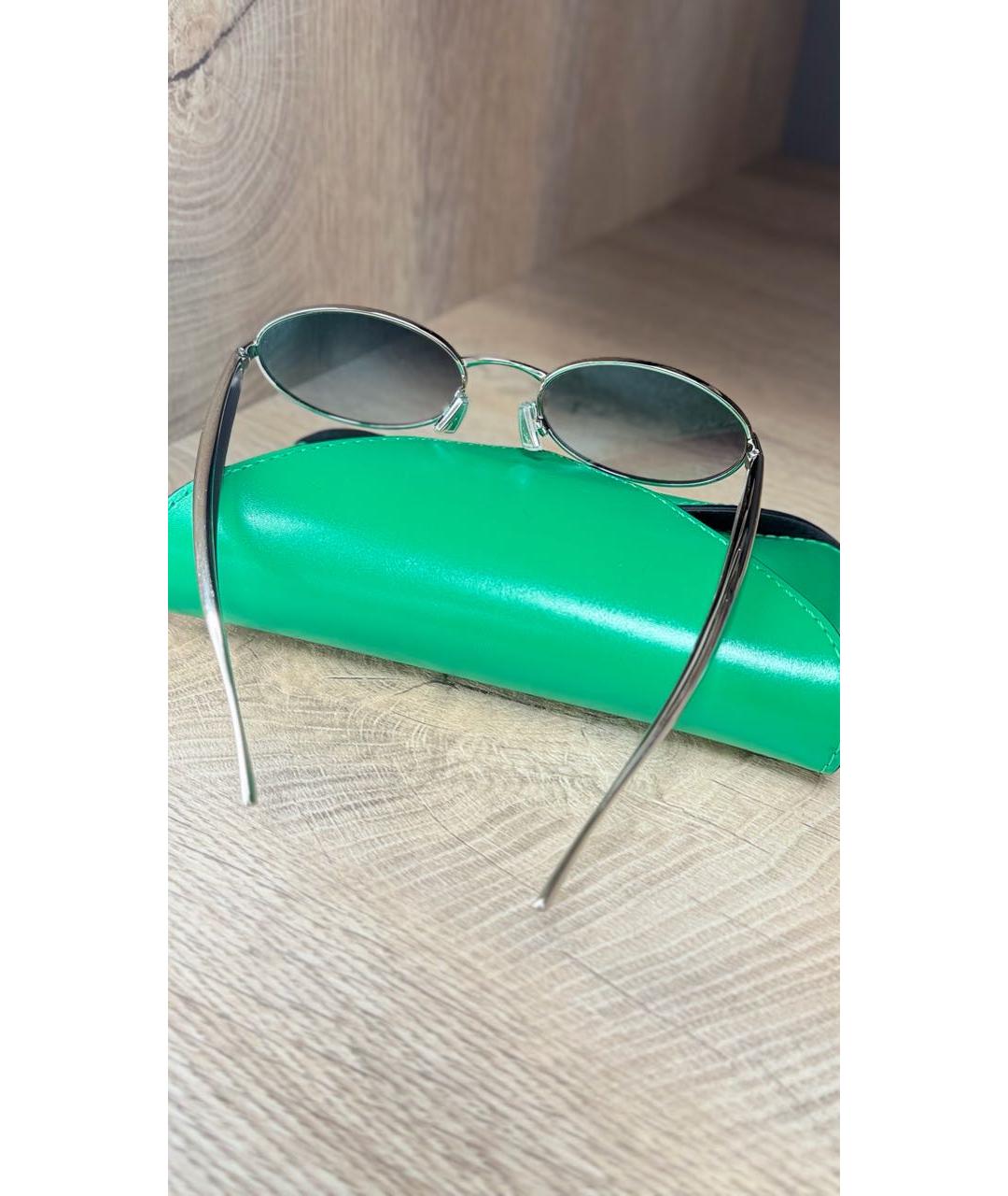 BOTTEGA VENETA Серебряные металлические солнцезащитные очки, фото 2