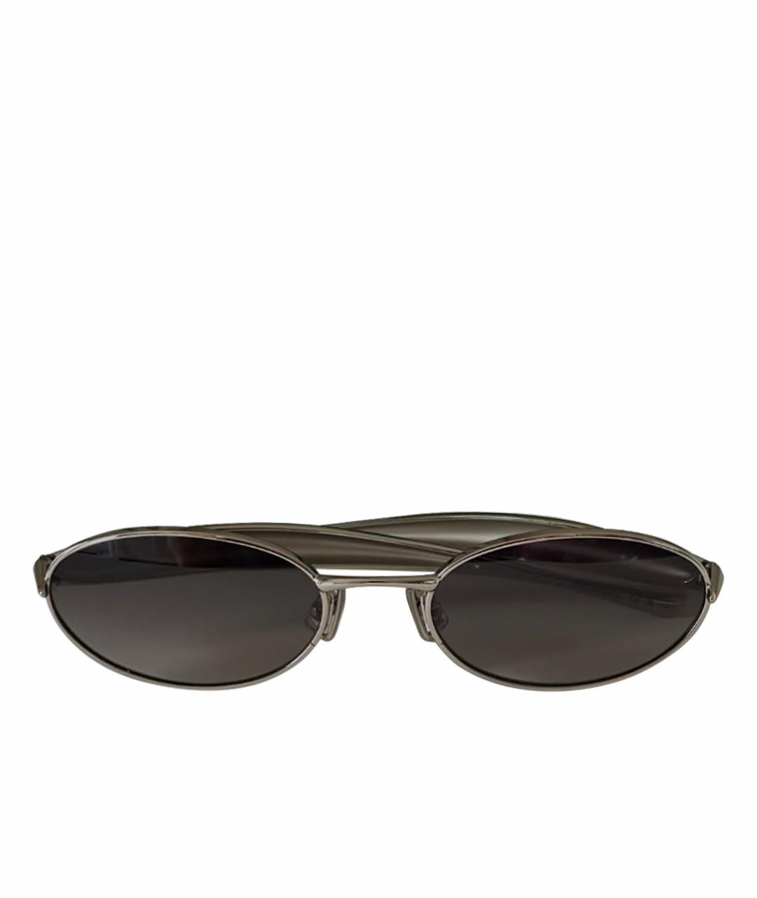 BOTTEGA VENETA Серебряные металлические солнцезащитные очки, фото 1