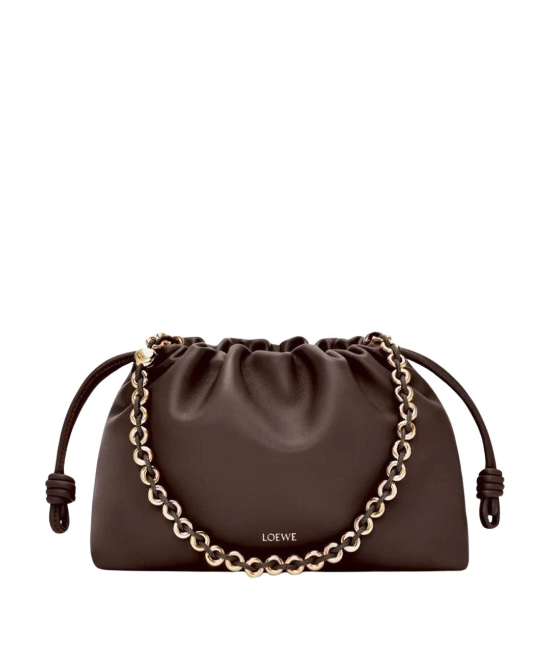 LOEWE Коричневая кожаная сумка через плечо, фото 1