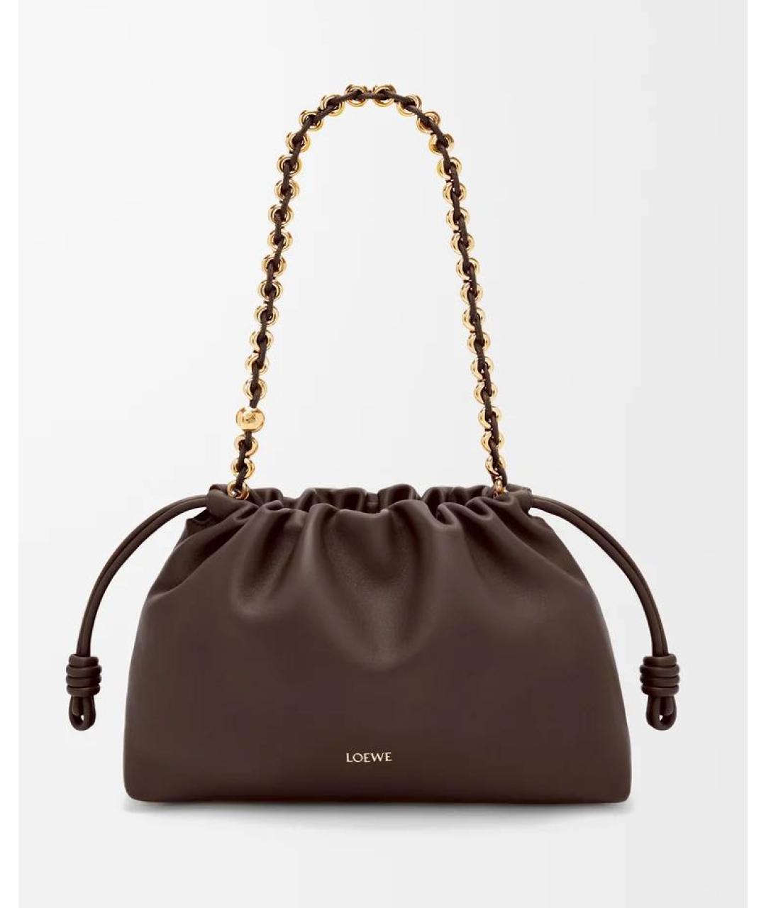 LOEWE Коричневая кожаная сумка через плечо, фото 4