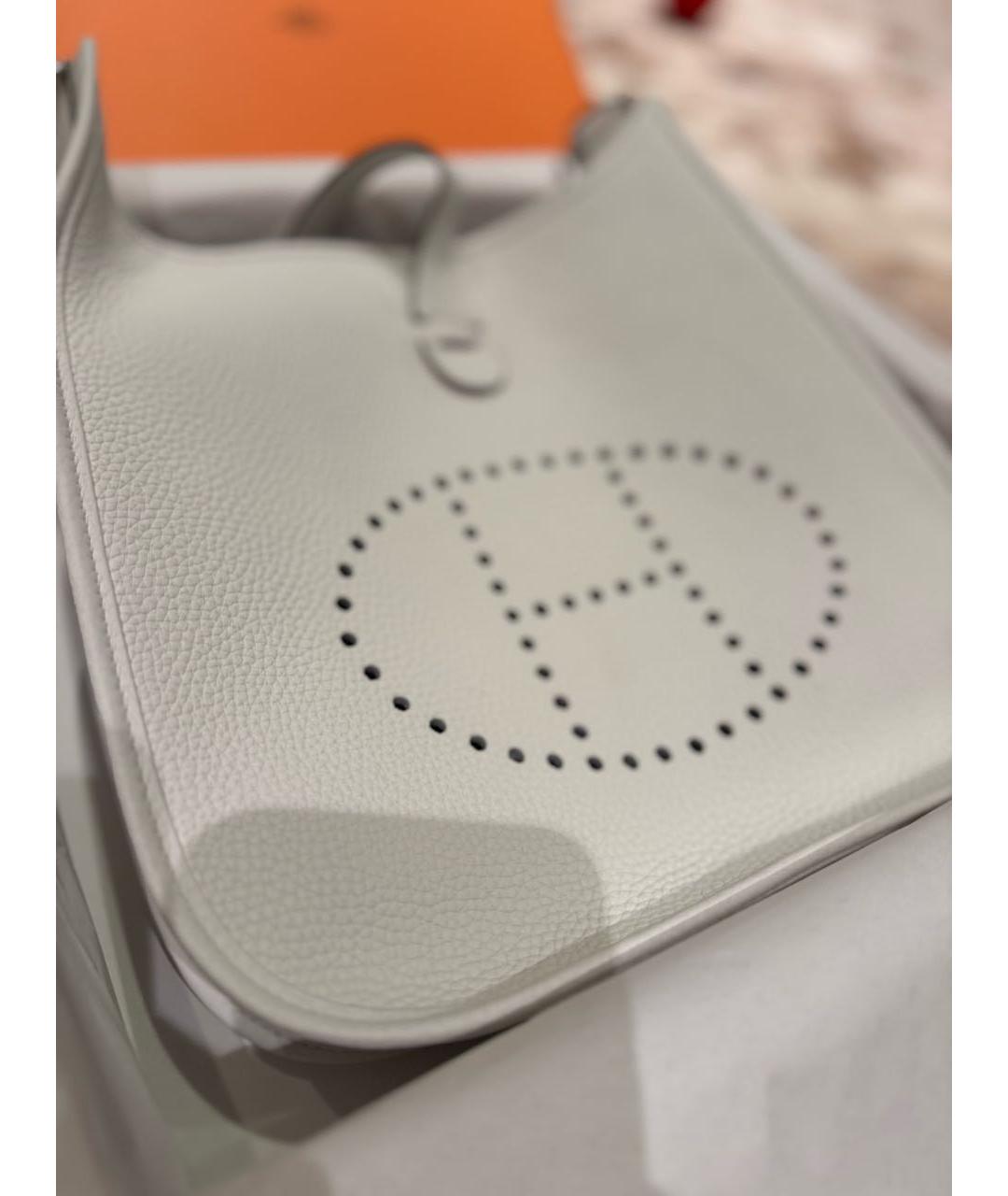 HERMES Белая кожаная сумка через плечо, фото 6