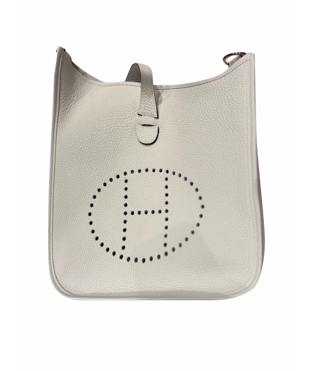 HERMES Белая кожаная сумка через плечо, фото 1