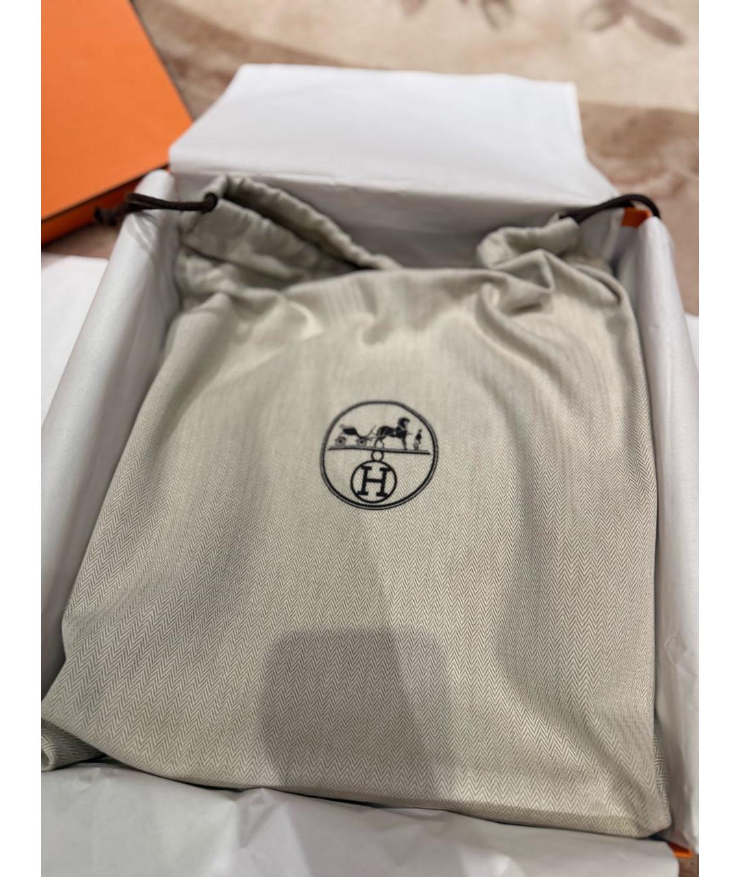 HERMES Белая кожаная сумка через плечо, фото 5